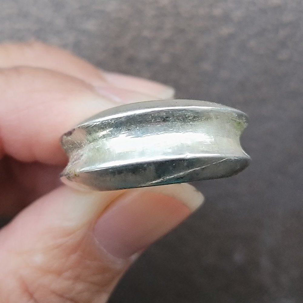 Heavy Chunky Solid 925 Sterling Silver Concave Th… - image 2